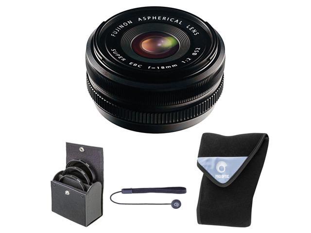 Fujifilm XF 18mm f/2.0 Lens, Bundle with 52mm Digital Essentials Filter Kit and 15x15' Lens Wrap