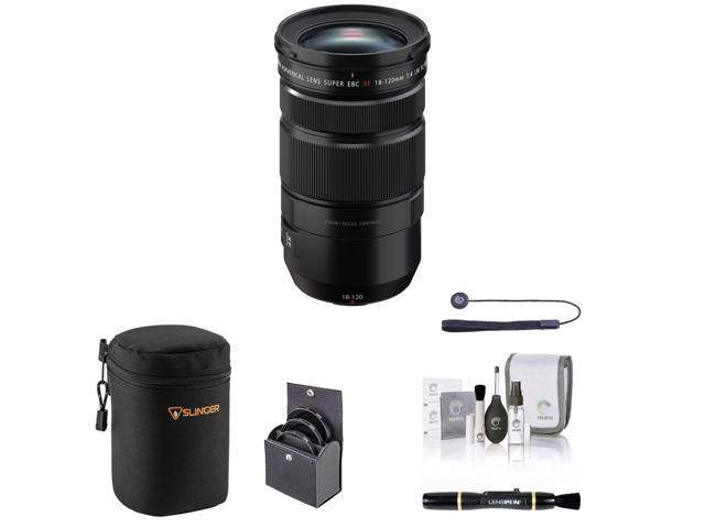 Fujifilm XF 18-120mm f/4 LM PZ WR Lens, Black with 72mm Filter Kit, Soft Lens Case, Lens Cleaner, Cleaning Kit, Universal Lens Cap Tether