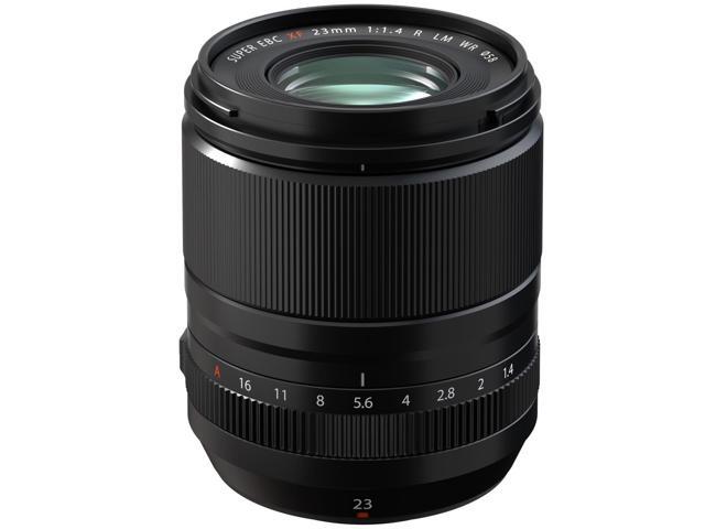 Fujifilm XF 23mm f/1.4 R LM WR Lens, Black, Bundle with 58mm Essentials Filter Kit, Lens Shade, Cleaning Kit, Lens Cap Tether