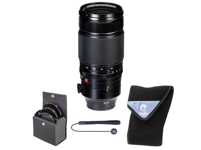 Fujifilm XF 50-140mm f/2.8 R LM OIS WR Lens, Black, Bundle with 72mm Digital Essentials Filter Kit and 19x19' Lens Wrap