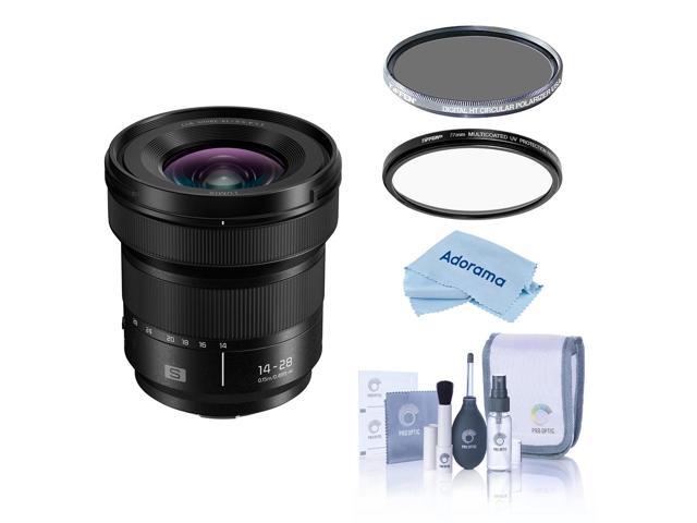 Panasonic LUMIX S 14-28mm f/4-5.6 Macro Lens for L Mount, Bundle with Tiffen 77mm UV and CPL Filters