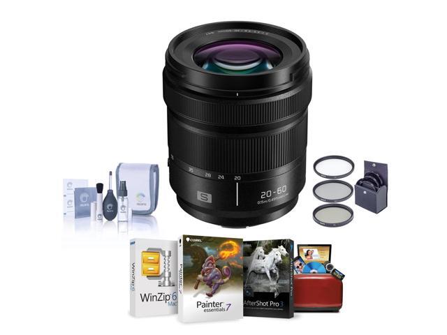 Panasonic LUMIX S 20-60mm f/3.5-5.6 Lens for L Mount, Bundle with ProOptic 67mm Filter Kit, Mac Software Kit, Cleaning Kit