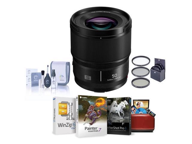 Panasonic LUMIX S 50mm f/1.8 Lens for L Mount, Bundle with ProOptic 67mm Filter Kit, Mac Software Kit, Filter Kit, Cleaning Kit
