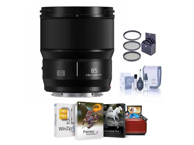 Panasonic LUMIX S 85mm f/1.8 Lens for L Mount, Bundle with ProOptic 67mm Filter Kit, Mac Software Kit, Cleaning Kit