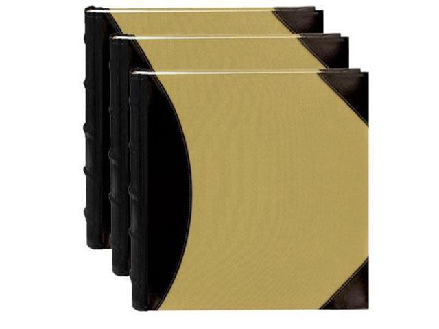 Pioneer Photo Album Sewn BookBound Photo Album, Fabric Leatherette Cover, Holds 500 4x6' Photos, 5 Per Page, Color: Black/Beige (Pack Of 3 Holds A...