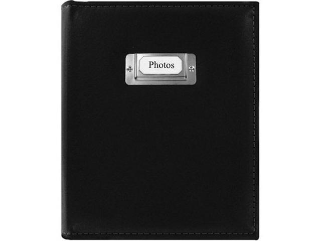 Pioneer Photo Album ID Series Bound Photo Album with Sewn Silver ID Plate, Holds 208 4x6' Photos, 2 Per Page, Black