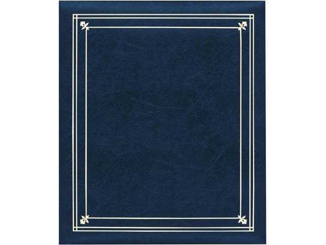 Pioneer Photo Album Post Bound, Clear Pocket Photo Album with Solid Color Covers, Holds 12-5x7' And 4-8' X 10' Photos, Color: Navy Blue.