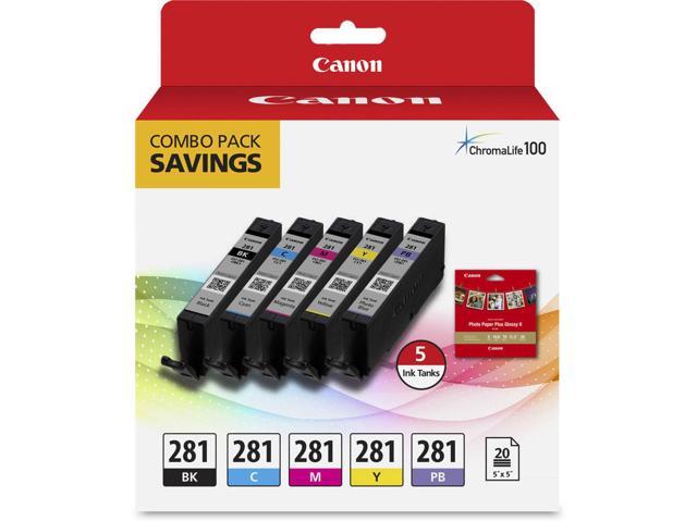 Canon - CLI-281 5-Pack Standard Capacity Ink Cartridges + Photo Paper - Black/Cyan/Magenta/Yellow/Photo Blue - image 11