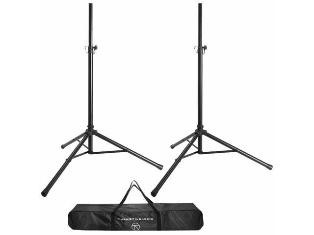 JBL 2x EON712 12' 1300W Powered Portable PA Speaker with Bluetooth and DSP Bundle with 2x Turnstile Audio Height-Adjustable Speaker Stands With...