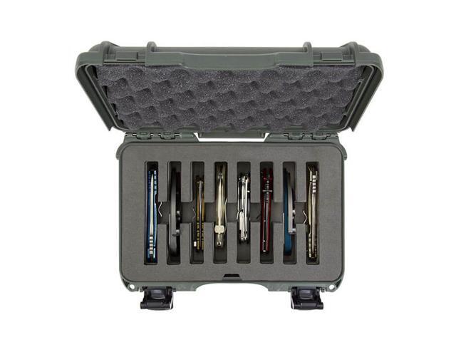 Nanuk Outdoor Series 909 Lightweight NK-7 Resin Waterproof Protective Case with Foam Insert for 8 Knives, Olive