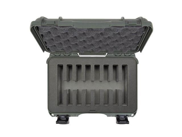 Nanuk Outdoor Series 909 Lightweight NK-7 Resin Waterproof Protective Case with Foam Insert for 8 Knives, Olive