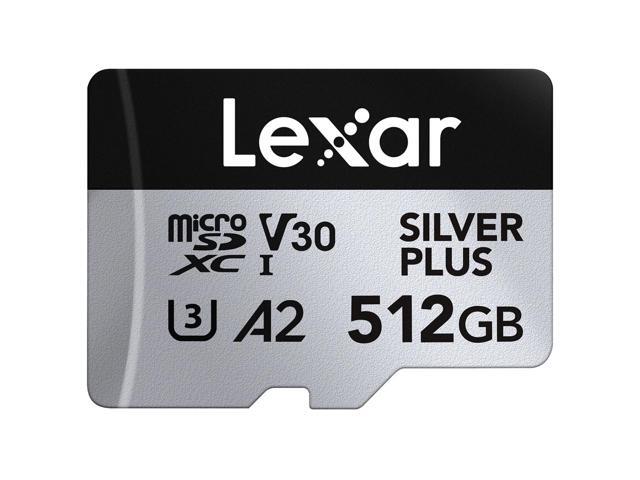 Lexar Professional 512GB SILVER PLUS UHS-I V30 microSDXC card with SD Adapter