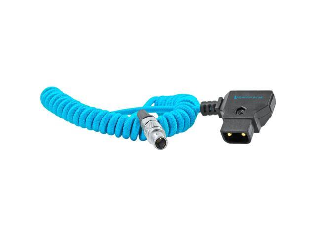 Kondor Blue 20' D-Tap to LEMO 2-Pin 0B Male Coiled Power Cable, Blue