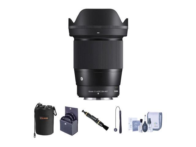 Sigma 16mm f/1.4 DC DN Contemporary Lens for Nikon Z Bundle with 67mm Filter Kit, Lens Pouch, Lens Cleaner, Cleaning Kit, Lens Cap Tether