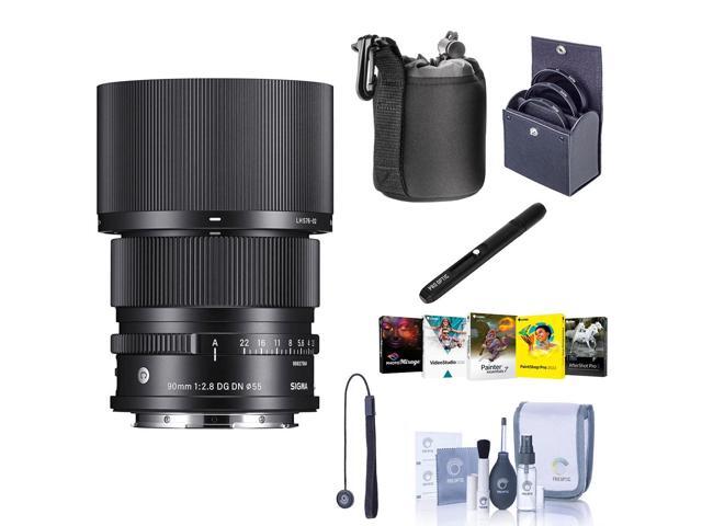 Sigma 90mm f/2.8 DG DN Contemporary Lens for L Mount, Bundle with Corel PC Software Kit, Filter Kit, Lens Cleaner, Cleaning Kit, Lens Cap Tether,...