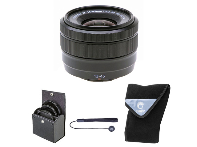 Fujifilm XC 15-45mm f/3.5-5.6 OIS PZ Lens, w/52mm Filter Kit Lens Wrap