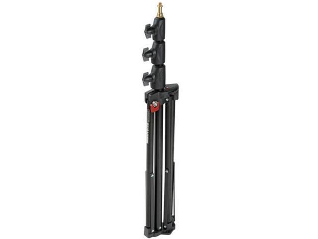 Manfrotto 1051BAC 83' Air Cushioned Aluminum Mini Compact Stand with 4-Sections & 3 Risers, Black - Pack of 3 Stands