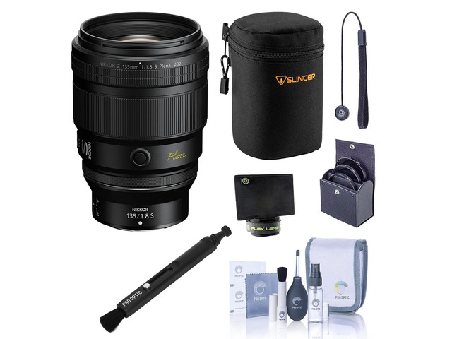 Nikon NIKKOR Z 135mm f/1.8 S Plena Lens, Bundle with Medium, 82mm Filter Kit, Flex Lens Shade, Lens Pen Lens Cleaner, Cleaning Kit and Lens Cap Tether
