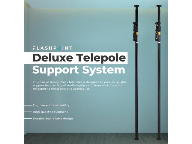 Flashpoint Deluxe Telepole Support System, Black, Pair