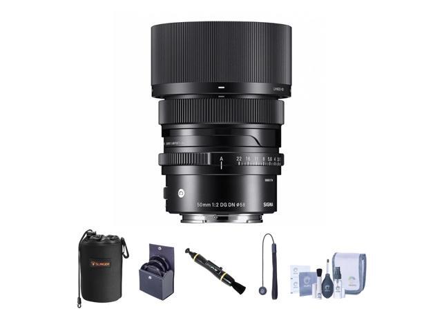 Sigma 50mm f/2.0 DG DN Contemporary Lens for Sony E Bundle with 58mm Filter Kit, Lens Pouch, Lens Cleaner, Cleaning Kit, Lens Cap Tether