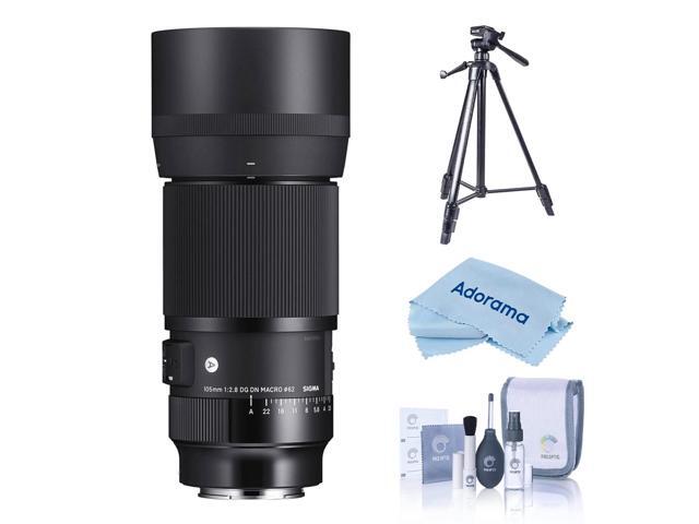 Sigma 105mm f/2.8 DG DN ART Macro Lens for Sony E, Bundle with Slik U8800L 3-Section Aluminum Tripod with Hybrid 3-Way Pan Head, Cleaning Kit,...