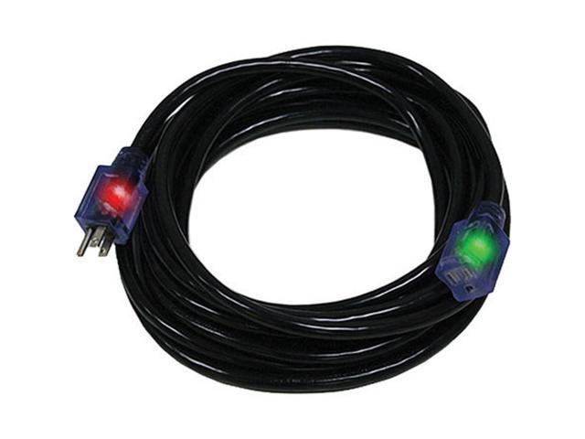 Milspec 50' Pro Glo SJTW Extension Cord with CGM, 12/3 AWG, Black #D17448050