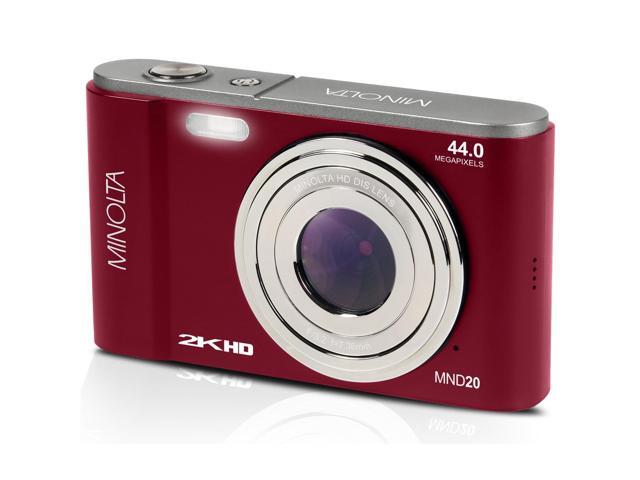 Minolta MND20 44 MP 2.7K Ultra HD Digital Camera (Red) With Slinger Camera case