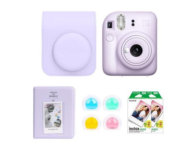 Fujifilm Fujifilm Instax Mini 12 Instant Film Camera, Lilac Purple Bundle with Instax Mini Custom Case, Accessory Kit and Daylight Film, 2x Twin.