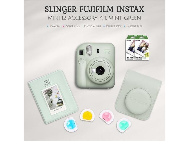 Fujifilm Fujifilm Instax Mini 12 Instant Film Camera, Mint Green Bundle with Instax Mini Custom Case, Accessory Kit and Daylight Film, 4x Twin Pack...