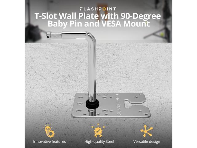 Flashpoint T-Slot Wall Plate with 90-Degree Baby Pin and VESA Mount