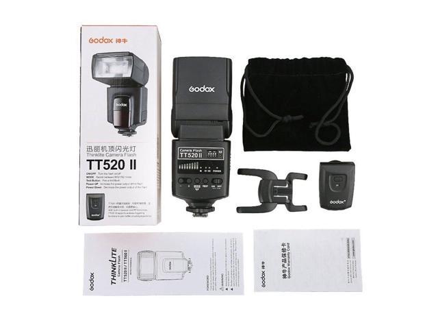 Godox Thinklite TT520II Flash for Canon, Nikon, Pentax, Olympus and Panasonic DSLR Cameras, 433MHz Wireless Transmission, 33m at ISO 100 Guide Number