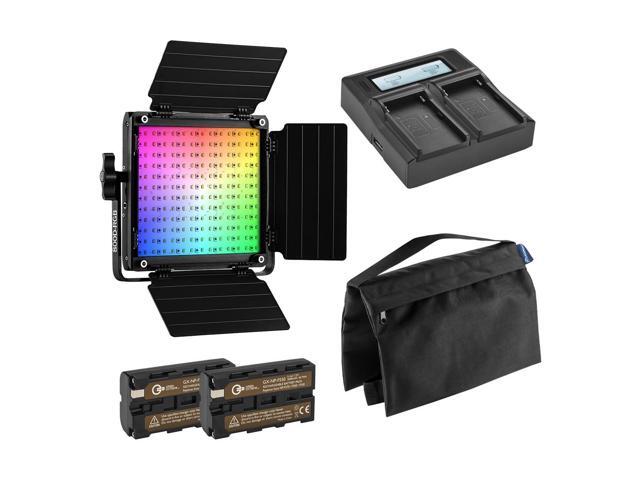 GVM 800D 40W Bi-Color RGB Studio Soft LED Panel Light Kit with Battery & Charger, Includes Saddle Sandbag