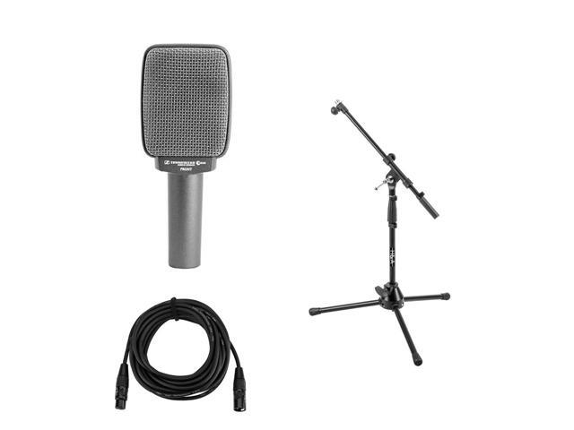 Sennheiser Sennheiser e 609 Guitar Cabinet Dynamic Microphone, Silver Bundle with Tripod Short Tripod Microphone Stand with Telescoping Boom, Value...
