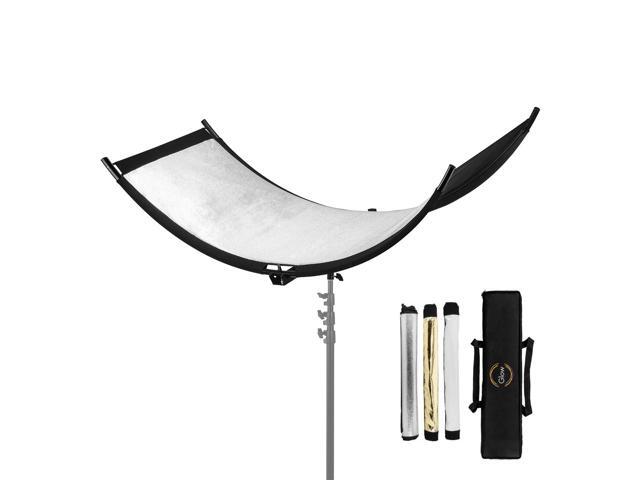 glow arclight curved reflector kit with 7.2' pro air-cushioned heavy-duty light stand