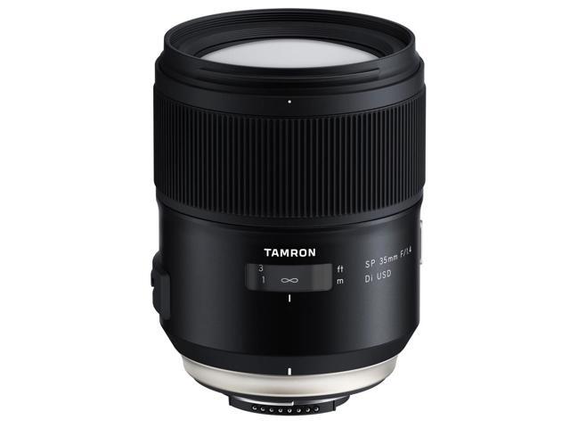 Tamron SP 35mm f/1.4 Di USD Lens for Nikon F, Bundle with Takama 3-Section Aluminum Video Tripod with Fluid Head, Cleaning Kit, Cleaning Cloth