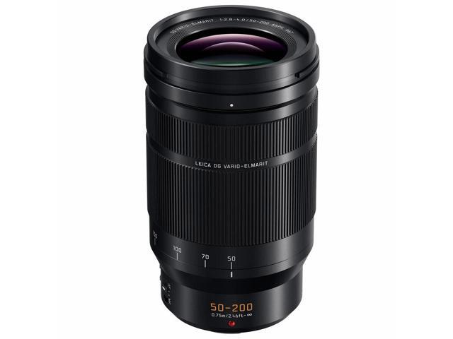 Panasonic Lumix G Leica DG Vario-Elmarit 50-200mm F/2.8-4 Aspheical Lens for Micro 4/3 - Bundle with 62mm Filter Kit, Lens Wrap, Cleaning Kit, Flex...