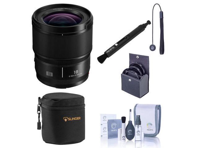 Panasonic LUMIX S 18mm f/1.8 Lens, Bundle with Small Lens Case, 67mm Filter Kit, Lens Pen Lens Cleaner, Cleaning Kit and Lens Cap Tether