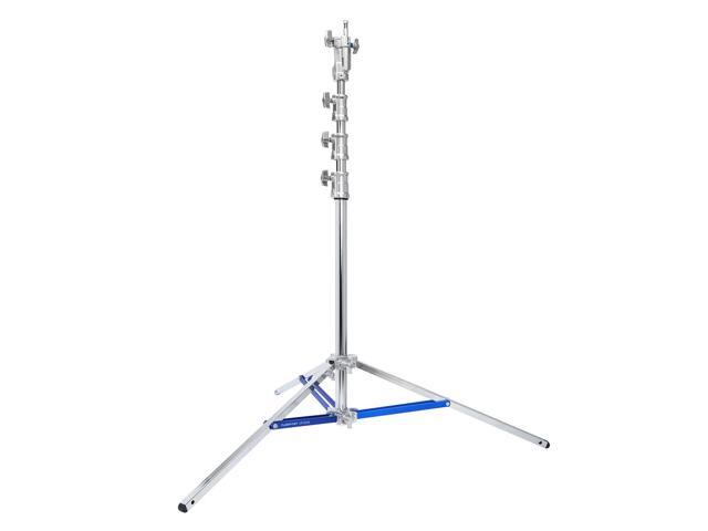 Flashpoint 13.3' High Cine Stand Pro with Combo Head, Silver, Bundle with 3x Wheels