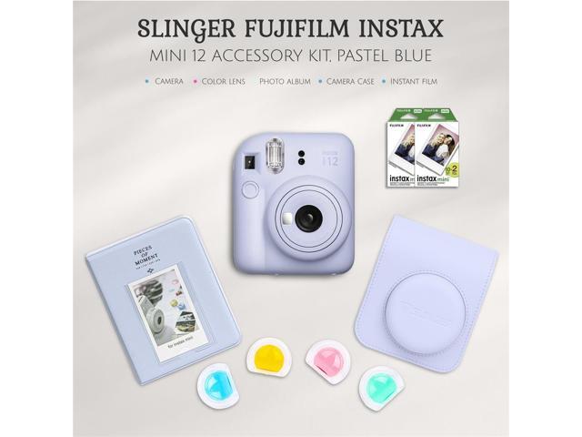 Fujifilm Instax Mini 12 Instant Camera, Pastel Blue, w/Accessory Kit and 2x Film