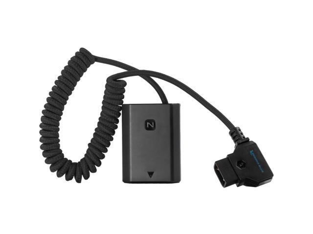 Kondor Blue D-Tap to NP-FZ100 Coiled Dummy Battery Cable for Sony a7S III/a7 IV, Raven Black
