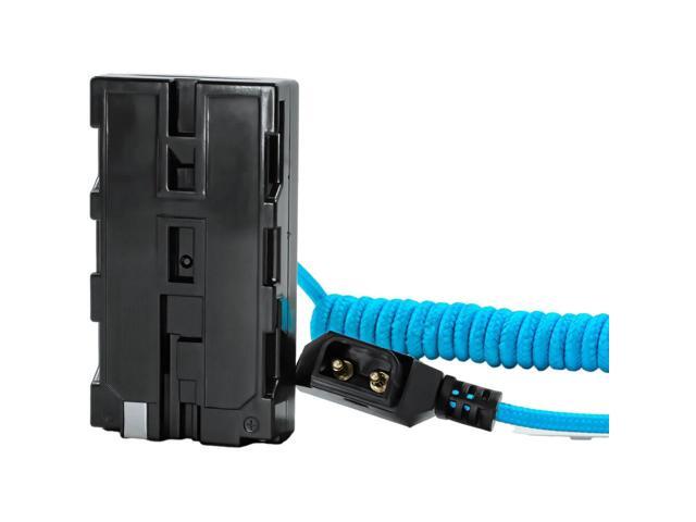 Kondor Blue D-Tap to NPF Coiled Dummy Battery Cable for Sony L-Series, Blue