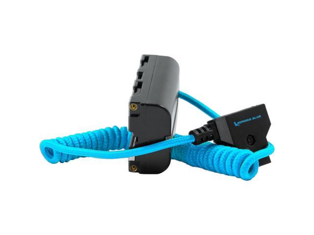 Kondor Blue D-Tap to NPF Coiled Dummy Battery Cable for Sony L-Series, Blue