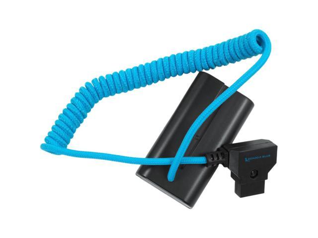 Kondor Blue D-Tap to NPF Coiled Dummy Battery Cable for Sony L-Series, Blue