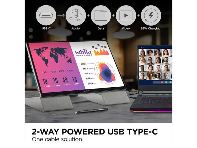 ViewSonic - TD1656-2K 16” IPS LCD WQXGA Touchscreen Portable Monitor (USB-C) - Black - image 12