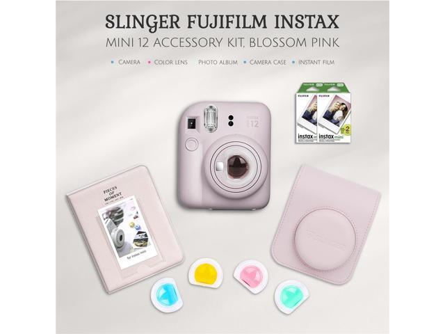 Fujifilm Fujifilm Instax Mini 12 Instant Film Camera, Blossom Pink Bundle with Instax Mini Custom Case, Accessory Kit and Daylight Film, 4x Twin...