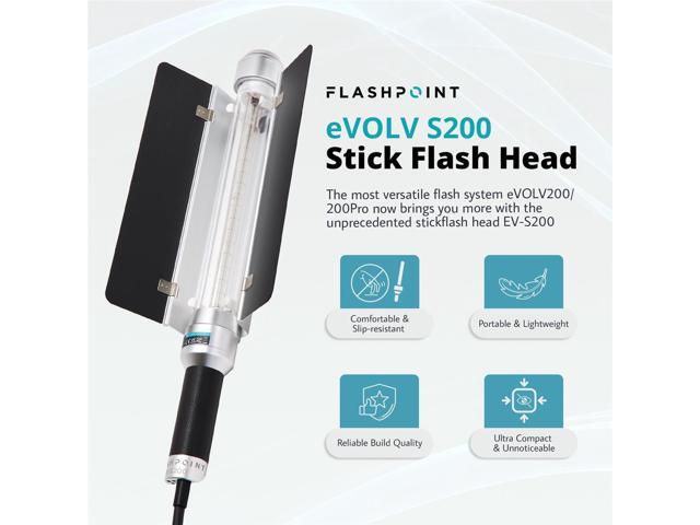 Flashpoint AD-S200 Stick Flash Head for Godox AD200/AD200Pro, or eVOLV 200/Pro Portable Handheld Stick Flash Head with 360 degree Transparent Flash...