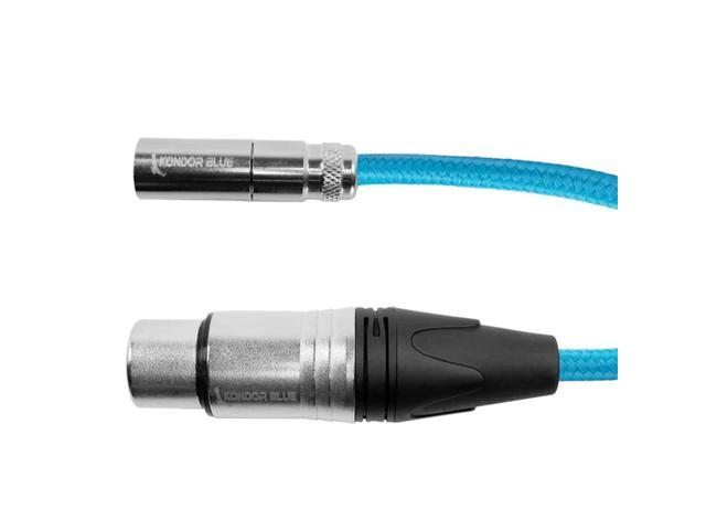 Kondor Blue 3' Mini XLR Male to XLR Female Audio Cable for BMPCC 6K Pro and C70 Camera, Blue