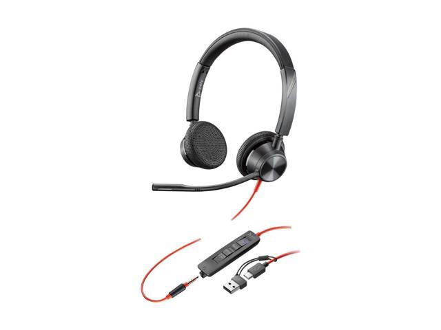 Poly Blackwire 3325 Stereo USB-C Headset +3.5mm Plug +USB-C/A Adapter - Stereo - USB Type C, Mini-phone (3.5mm) - Wired - 32 Ohm - On-ear -...