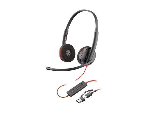 Poly Blackwire 3220 Stereo USB-C Headset + USB-C/A Adapter - Stereo - USB Type C, Mini-phone (3.5mm) - Wired - 32 Ohm - On-ear - Binaural - Ear-cup...