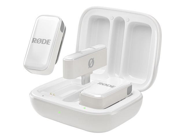 Rode Wireless Micro Ultra-Compact 2-Person Digital Wireless Microphone System with USB-C Connector, White, Bundle with Wall Charger